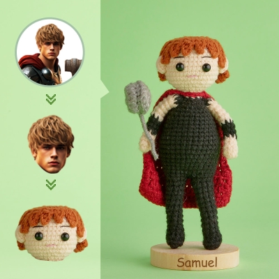 Custom Face Crochet Doll Personalized Gifts Handwoven Mini Dolls - Thor