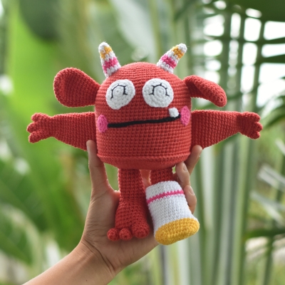The Sock Monster Crochet Stuffed Monster Amigurumi Toy Handmade Gift To Kid