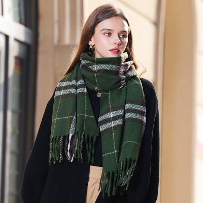 Autumn And Winter Double-Sided Versatile High-End Warm Imitation Cashmere Knitted Scarf Plus Shawl
