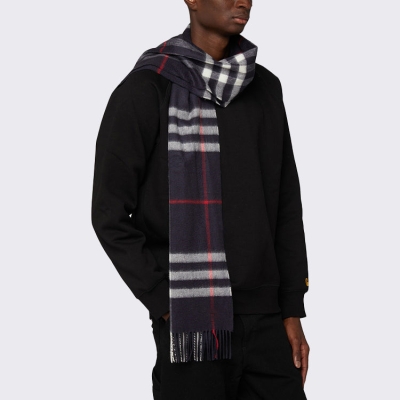 Unisex Cashmere Scarf British Plaid Fringed Cashmere Shawl