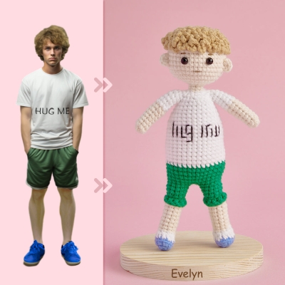 Full Body Customizable 1 Person Custom Crochet Doll Personalized Gifts Handwoven Mini Dolls - Hug Me Boy
