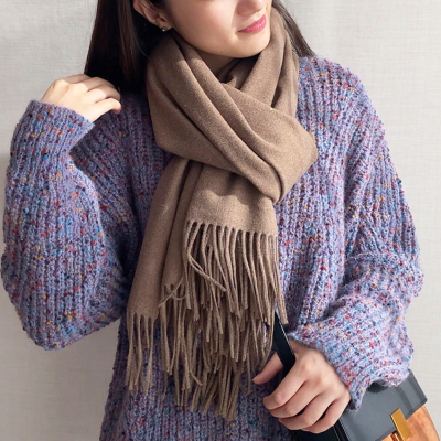   Winter Solid Color Versatile Scarf With Large Shawl, High-End Multi-Color Options