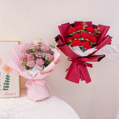   Handmade Knitted Artificial Rose,  s Bouquet Gift for Her