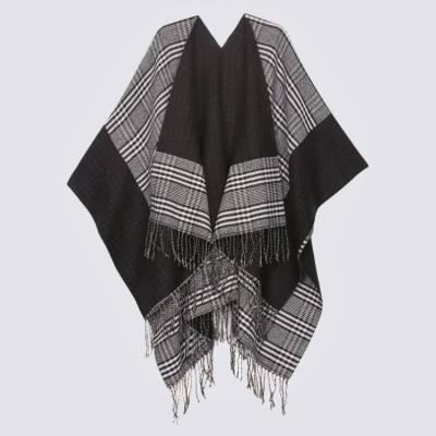 Women's Retro Knitted Shawl Poncho With Tassel Warm For Autumn And Winter