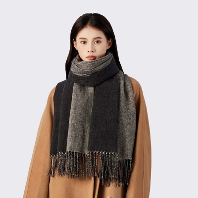 Unisex Cashmere Scarf, Solid Color Versatile Warm Thickened Shawl