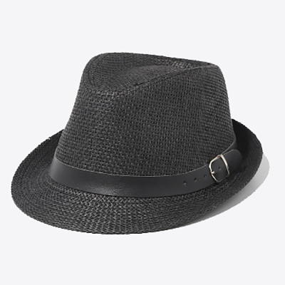 Men/Women's UV Sun Protective Straw Fedora Hat with Leather Buckle Band Valmaro Raffia Hat