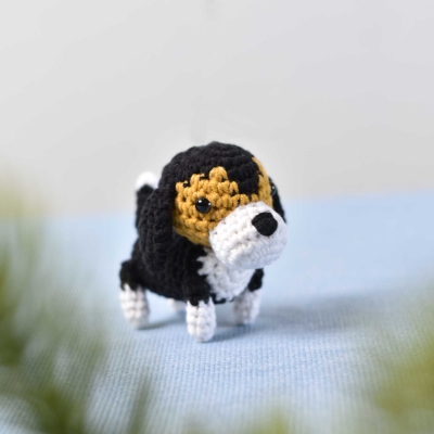 Tiny Beagle Dog Crochet, Miniature Beagle, Miniature Dog, Tiny Dog, Tiny Crochet